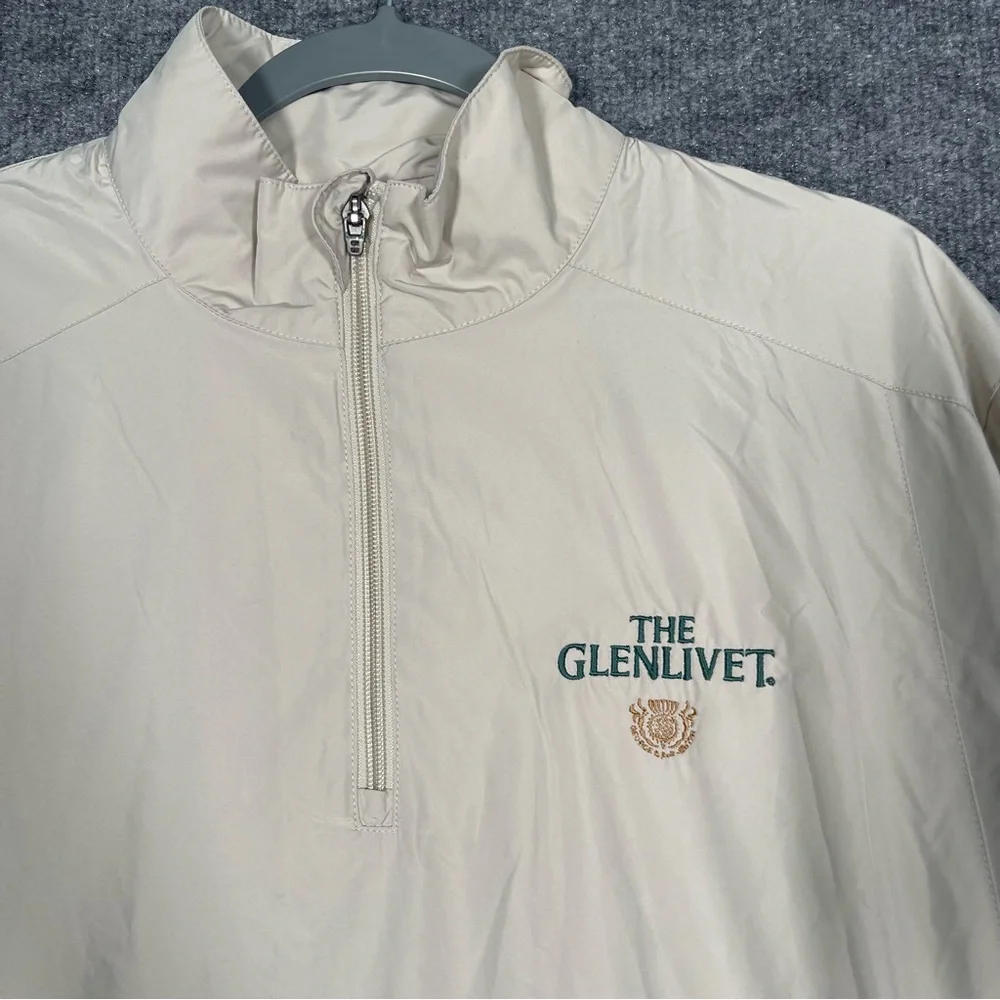 NWT Callaway Golf X Series Men Medium The Glenlivet Logo Tan Zip Pullover Jacket